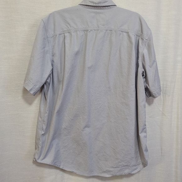 Carhartt men's rugged flex cotton button down shirt size L in light grey - Picture 4 of 6